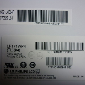 Γνήσια οθόνη laptop LP171WP4 (TL)(04) 17.1'' 1440x900 WXGA+ CCFL 30pin