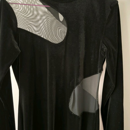 Black dress with SheX mesh panels new, long-sleeve, elastic