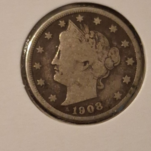 V Nickel 1908 American coin