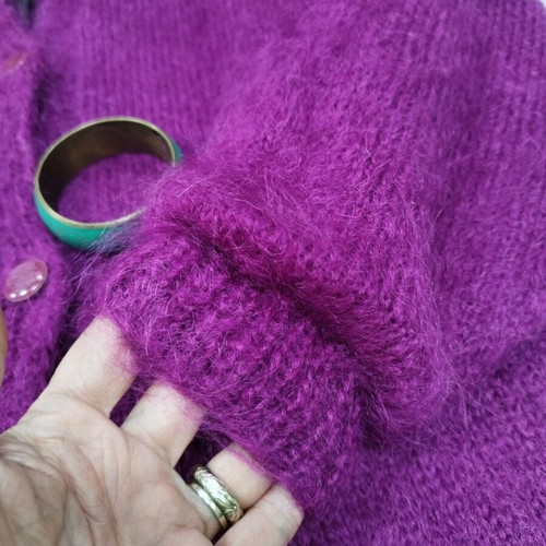 Hand Knitted Women's Cardigan Mohair New, Size S-M-L Oversize