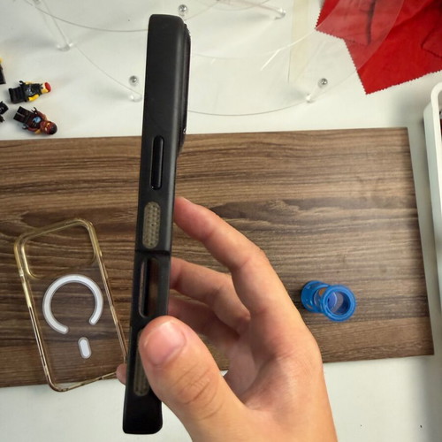 Black iPhone 16 Pro case, hard