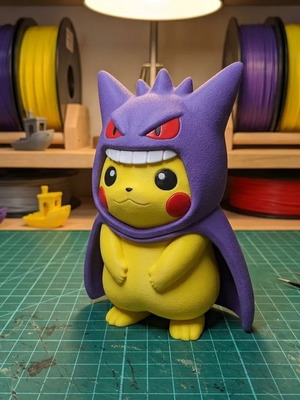 Pikachu Gengar Poncho Figure new, multi-color Pokémon collectible