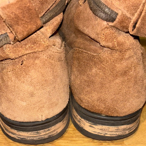 Leather boots used brown castor, size 45