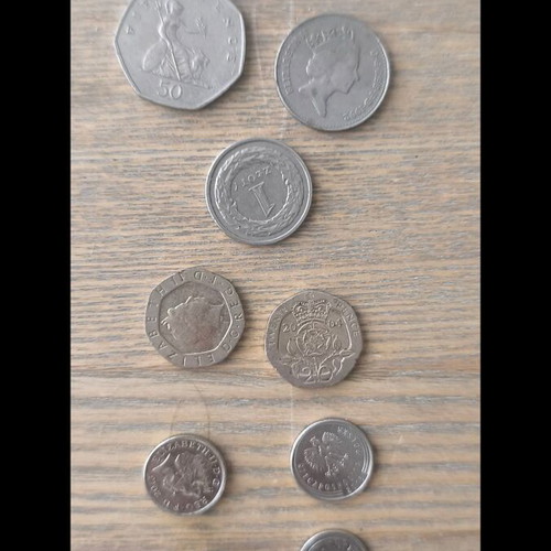 Set of British and Bulgarian coins