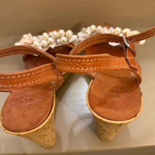 Platform sandals handmade Greek leather like new
