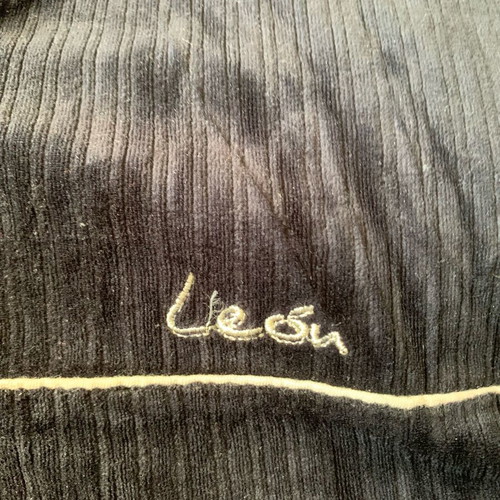 Leon men's velour blouse used, black with white stripe