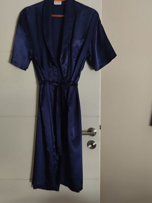 Kimono satin robe C&A like new, deep blue, short sleeves