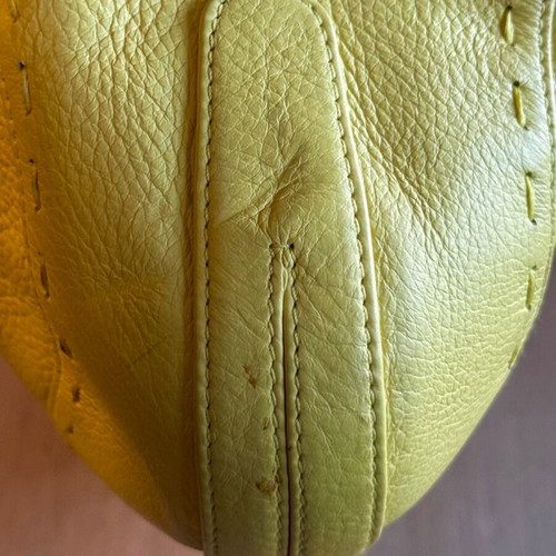 Escada yellow leather handbag used, buckskin leather