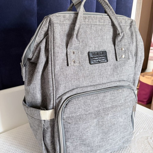 Baby essentials diaper bag, neutral color
