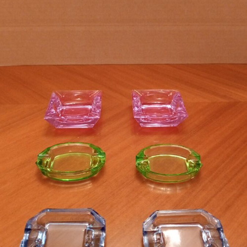 Vintage Art Deco glass individual ashtrays set of 6