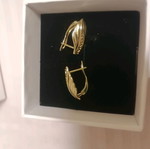 Women's earrings with gold plating, waterproof
