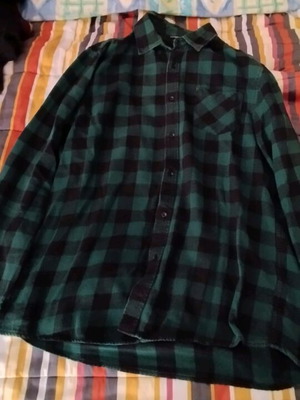 Livergy men's shirt medium green checkered like new