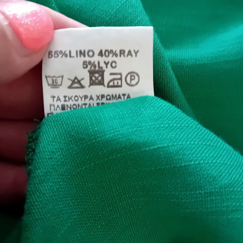 Linen maxi dress emerald green, like new, medium to large