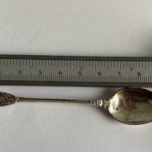 Silver 835 demitasse spoon used with cherub handle