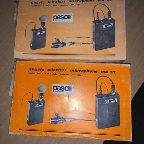Vintage Paso MA 22 Wireless Lavalier Microphone used, complete set