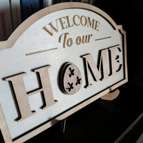 Wooden Welcome to our Home decoration new with Easter design