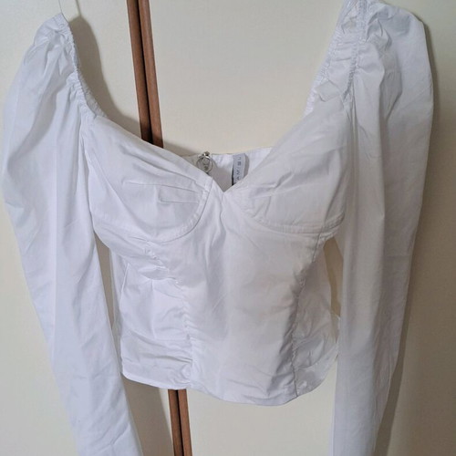 Cropped blouse like new, white, size XS-S