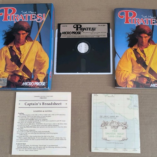 Sid Meier's Pirates MicroProse Commodore Disk Big Box like new