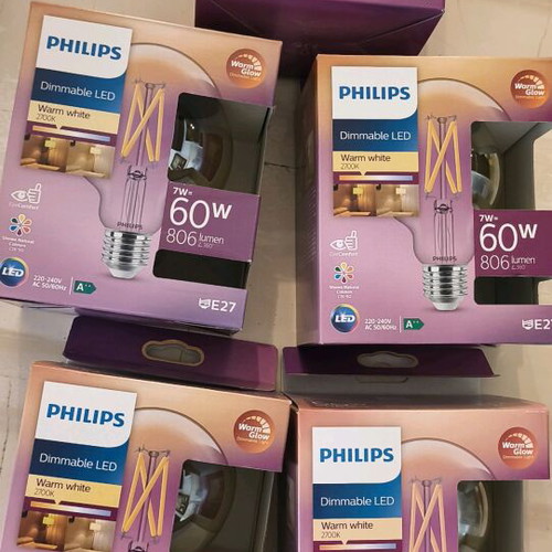 Philips dimmable led 2700K E27 7W new, pack of 5