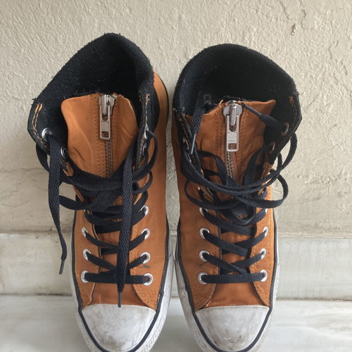 Converse All Star Hi Zip casual shoes used, size 43, orange and black