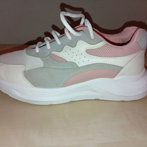 Marquiiz Women's Athletic Sneakers Size 39 Like New White Pink Gray Suede