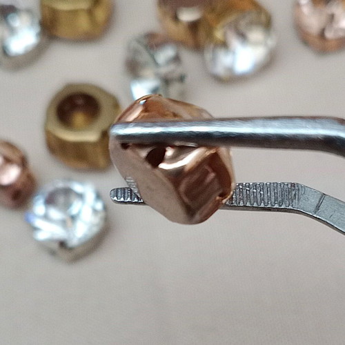 Glass rhinestones on metal base like new for sewing