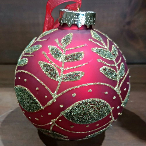 Vintage glass Christmas decoration set of two new