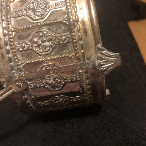 Vintage Silver-Plated Russian Art Nouveau Fondue Dish used