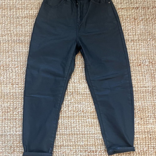 Zara waxed jeans new, size 34, black