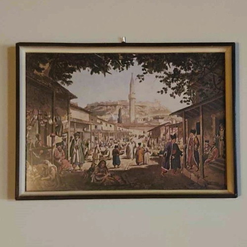 Vintage paintings used, pack of 2 with plaster frames