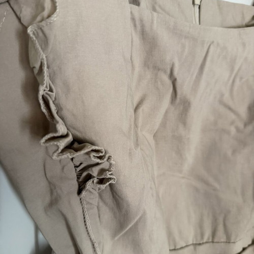 Jumpsuit with ruffles beige, one size, like new