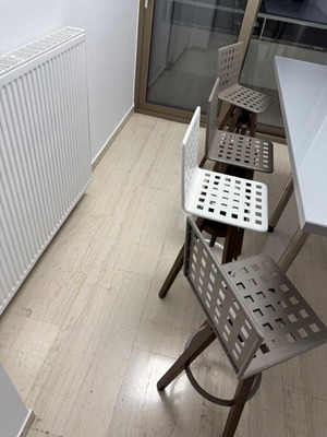 Electra kitchen chairs, 3 black and 1 white, adjustable with 4 legs