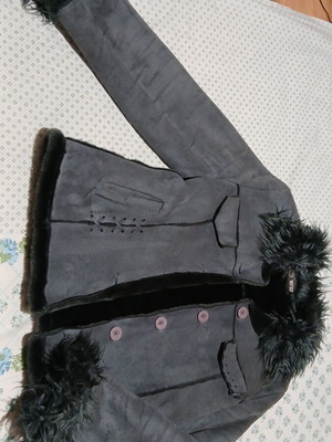 Γυναικείο Suede Jacket στυλ Shearling L-XL γκρι ανθρακί σαν καινούργιο WEST