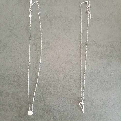 Necklace chains set of 2, silver color, like new