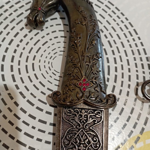 Decorative stiletto with horse head Khanjar, like new, 30 cm