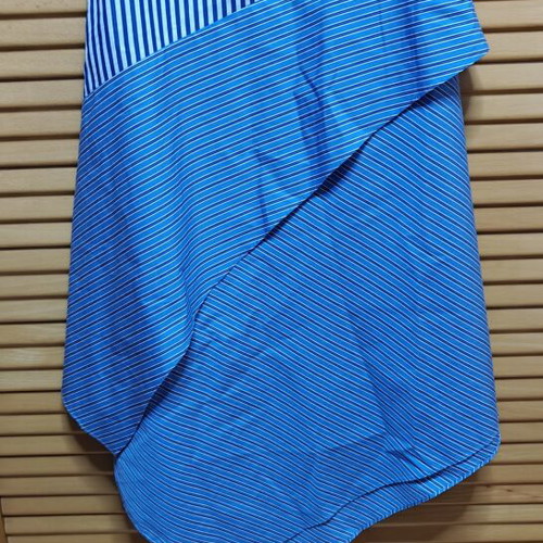 Maje asymmetric striped skirt, size 36, blue and white
