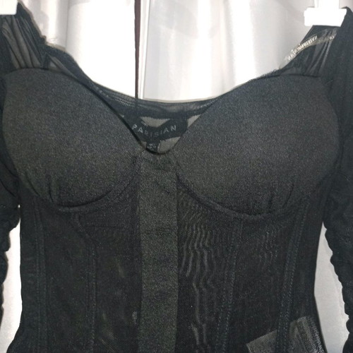 Body black transparent, new, size XS