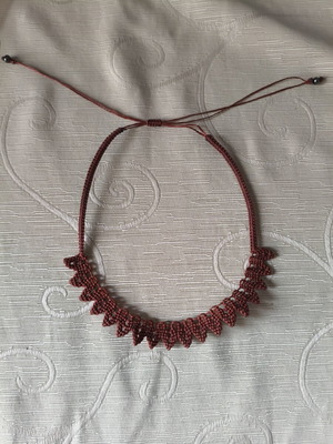 Macrame brown necklace new