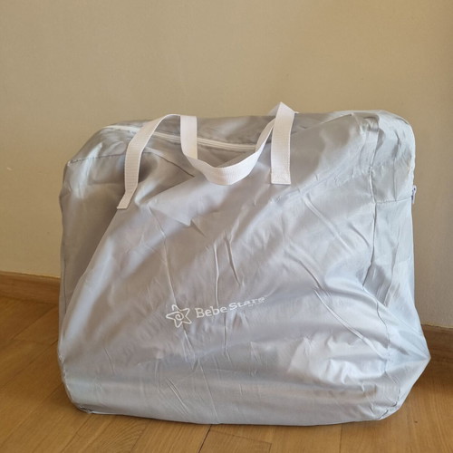 Bebe Stars Chic 2in1 Light Grey cradle with mattress, mosquito net and carrying bag like new