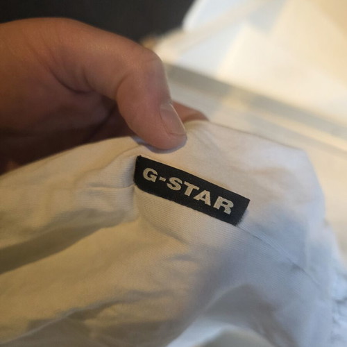 G-Star Raw men's white and brown T-shirt, size M