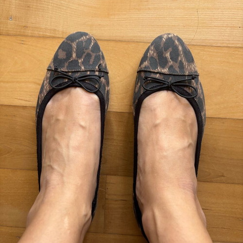 H&M leopard ballerinas used, size 38, fabric, brown multicolor