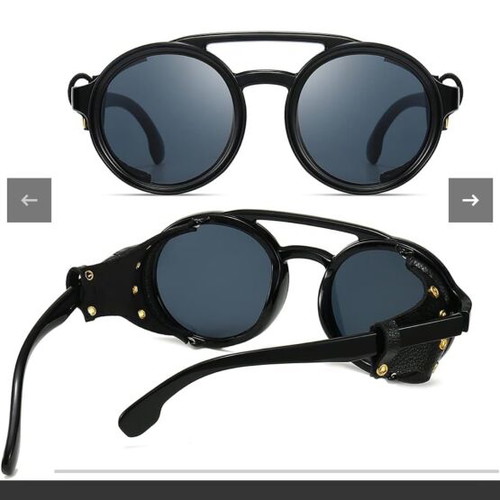 Round retro vintage sunglasses new with leather covers