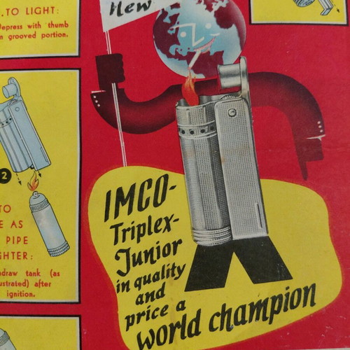 Vintage IMCO paper lighter box used, 1960s