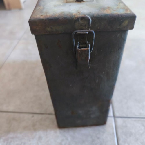 Military box used, possibly for ammunition, functional latch