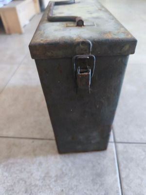 Military box used, possibly for ammunition, functional latch