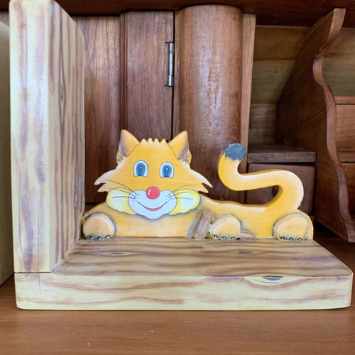 Wooden bookholders new, handpainted and handcarved
