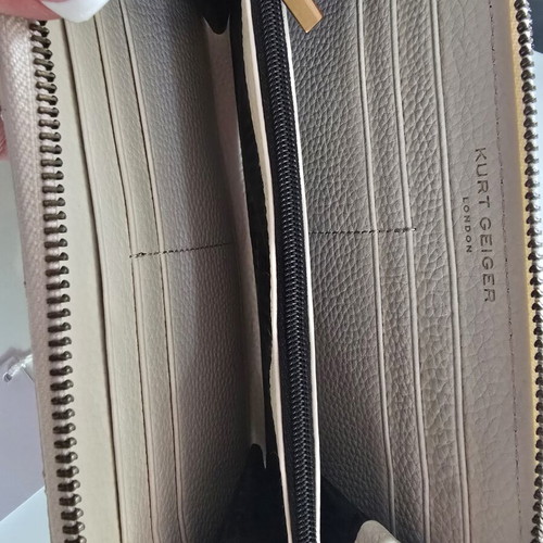 Kurt Geiger wallet new, beige leather with multiple compartments
