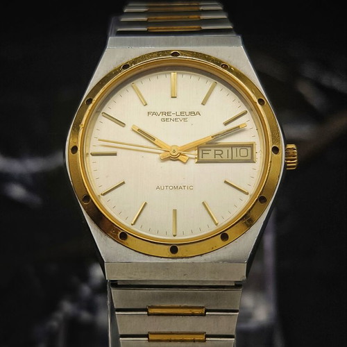 Favre-Leuba Geneve Day-Date Automatic watch used, vintage 1980s