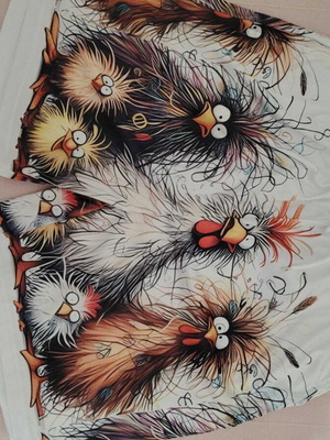 Shorts with funny rooster print like new