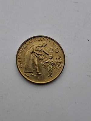 20 lire 1996 Ειρηνοποιός νόμισμα Βατικανού σαν καινούργιο